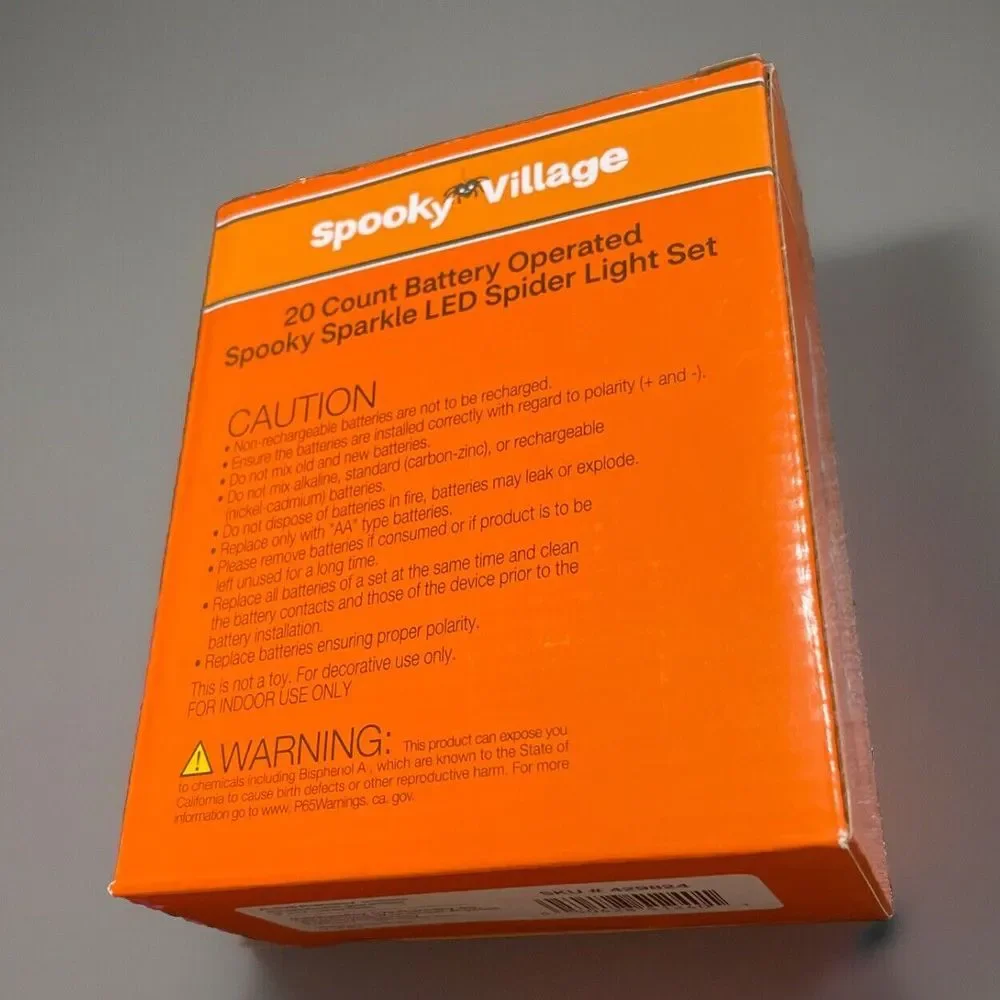 NEW✨Spooky Village 20 Count LED Spooky Sparkle Spider Light Set Halloween‎ - Picture 3 of 3